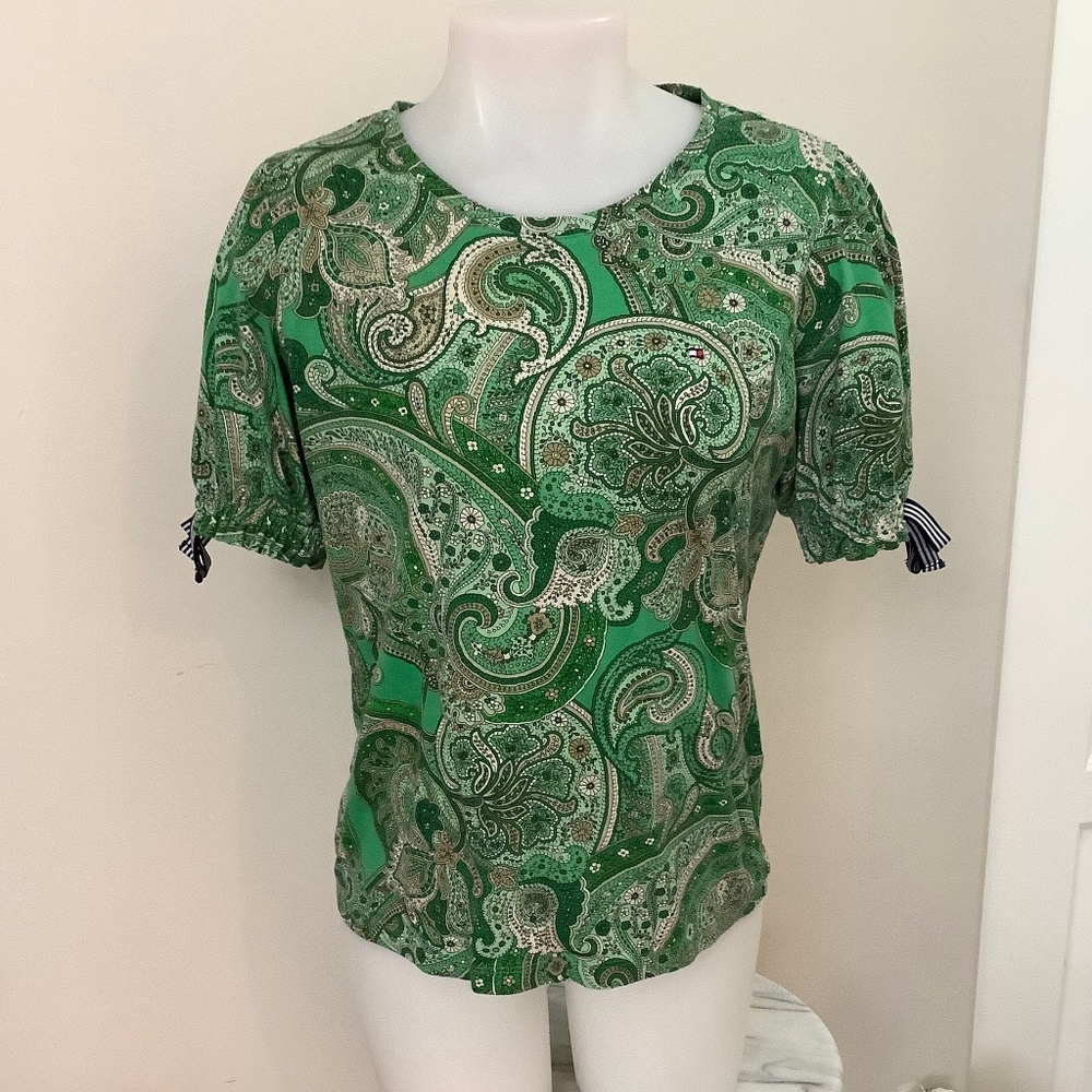 Tommy Hilfiger MEDIUM Green Paisley Tee